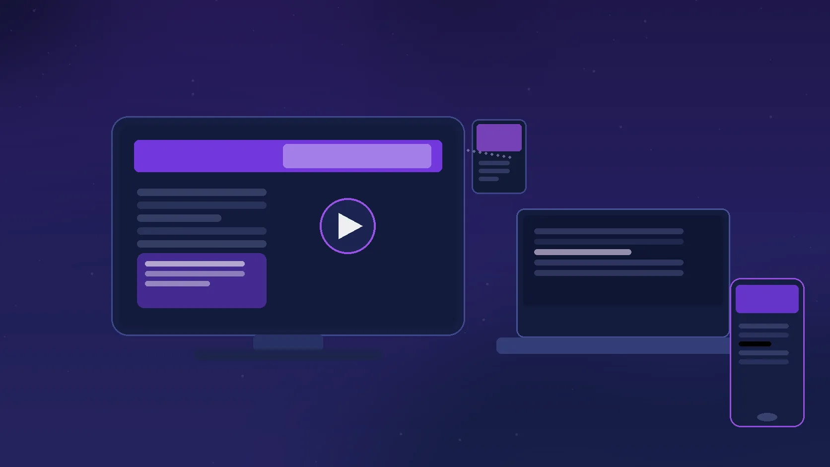 Illustration des appareils compatibles IPTV Smarters Pro : Smart TV, ordinateur, téléphone et tablette connectés au même abonnement